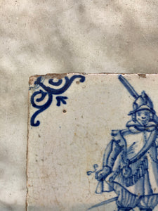 Nice 17 th century delft tile with soldier