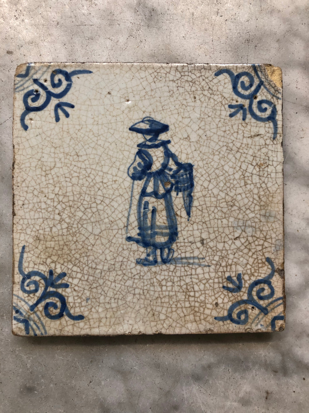 Delft handpainted dutch tile with mother