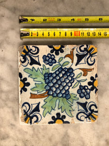 Nice 17 th century delft tile with grape