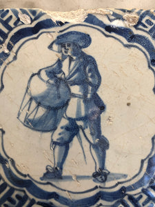 Handpainted Dutch Delft Tile Drummerboy