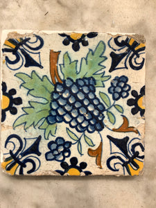 Nice 17 th century delft tile with grape