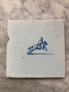 Nice 17 th century delft tile with horseman