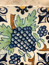 Load image into Gallery viewer, Nice 17 th century delft tile with grape
