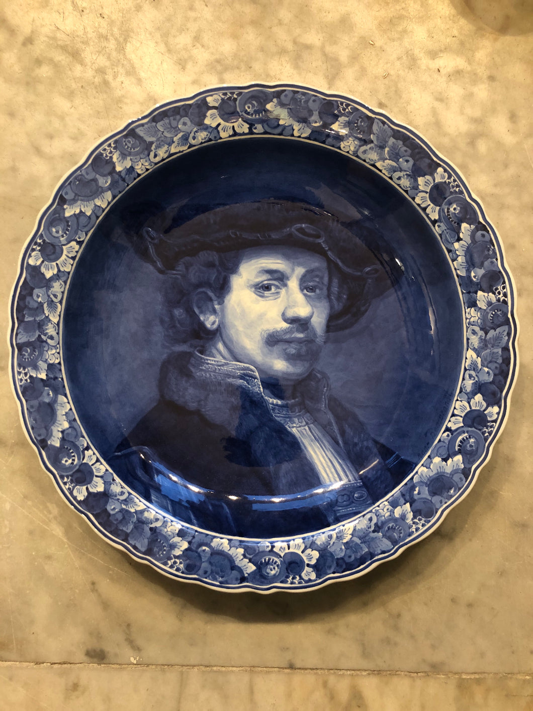 Royal Delft handpainted dutch charger / plate Rembrandt