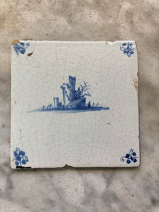 Delft handpainted dutch tile with landscape