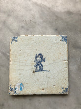 Load image into Gallery viewer, 17 th century delft tile with violine player
