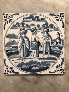 Rare bibical Delft handpainted dutch  with the 3 kings