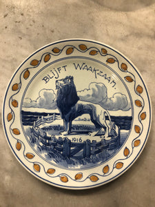 Royal Delft handpainted  ww1 dutch 1918 plate