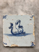 Load image into Gallery viewer, 17 th century delft tile mermaid
