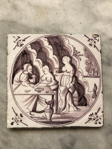 Rare pornographic delft tile 18 th century, bible