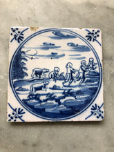 Load image into Gallery viewer, 18 th century delft bibical tile with bears
