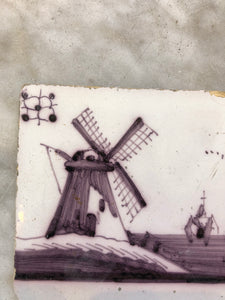 Late 18 th century delft tile windmill