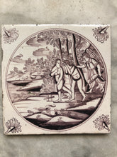 Load image into Gallery viewer, 18 th century delft tile with Adam and Eve
